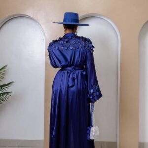 Nocturne robe available in black and sapphire blue